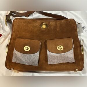 Coach Haversack in Warm Brown Suede